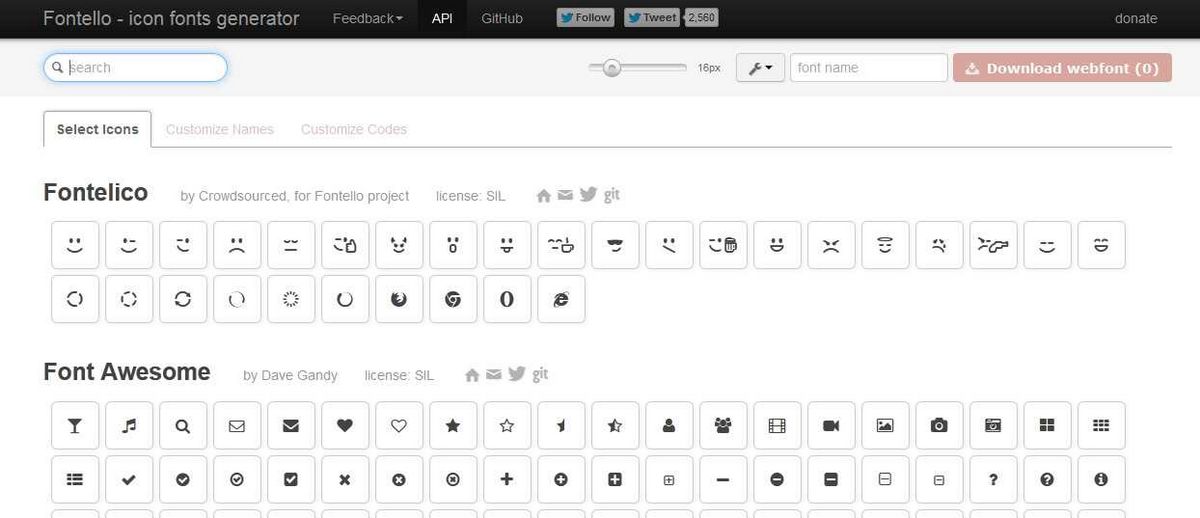 Fontello — для генерации шрифтов из иконок — современное решение для веб-разработчиков