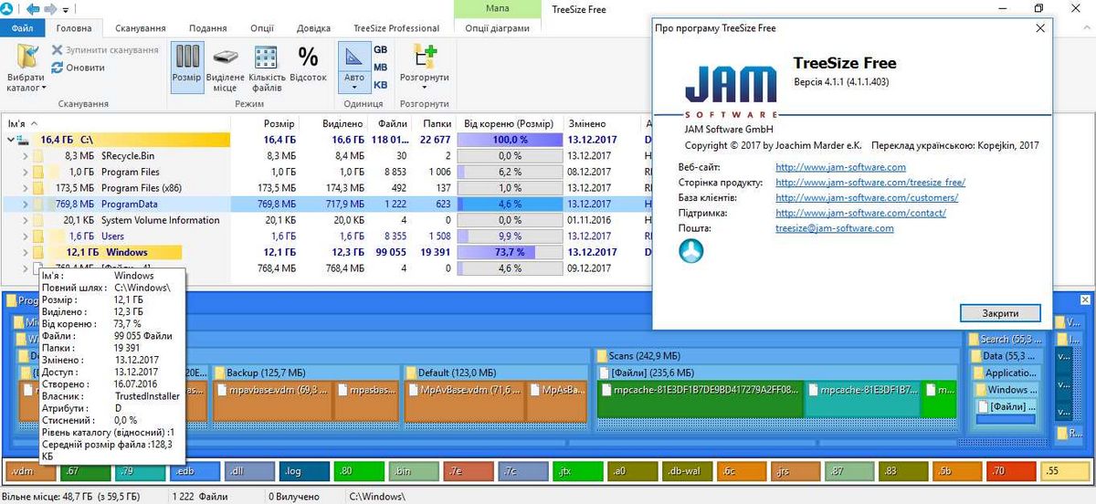 Анализатор места TreeSize Free — эффективный инструмент для контроля и оптимизации использования дискового пространства