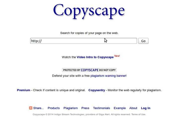 Copyscape — Найдите все копии вашей страницы во всем мире сети Интернет