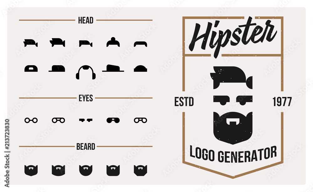 Генератор хипстерских логотипов Hipster Logo Generator — для создания стильных и тенденциозных эмблем и символов