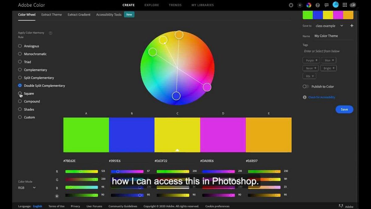 Adobe Color CC — Цветовые комбинации от сообщества Kuler