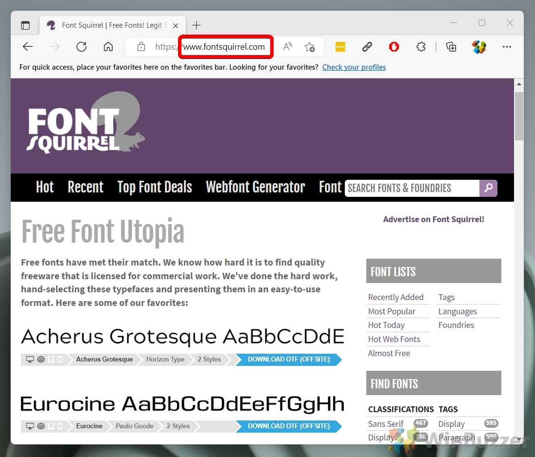 Font Squirrel — бесплатные коммерческие шрифты для ваших проектов