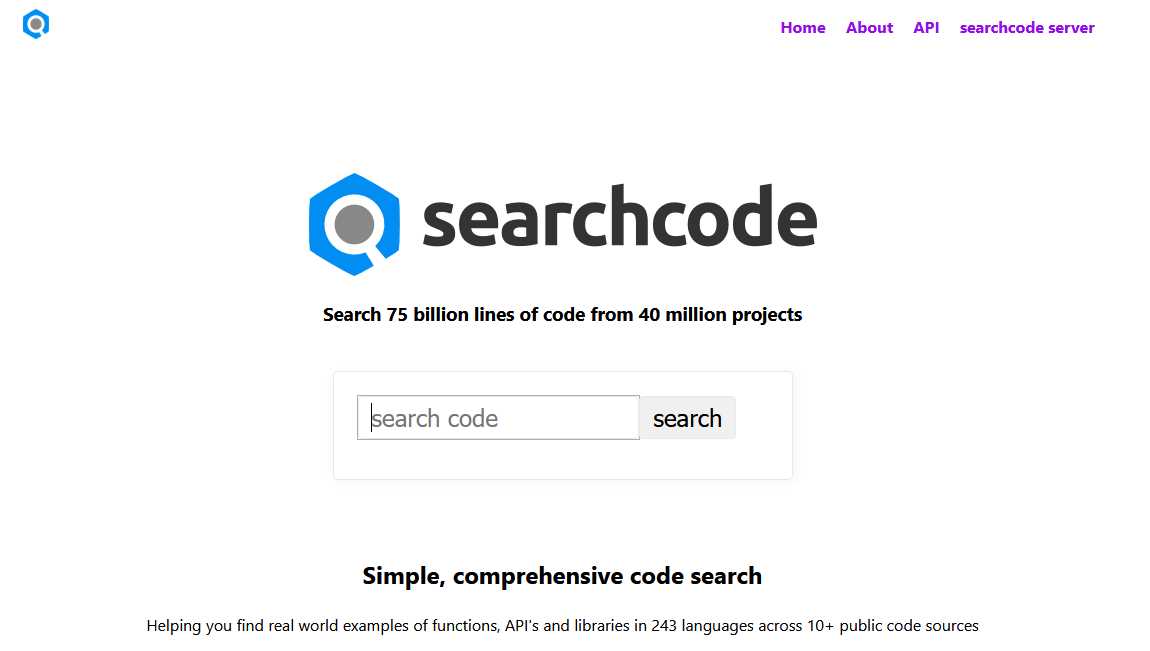 Searchcode — Более 20 миллиардов строк готового кода в одном бесплатном сервисе