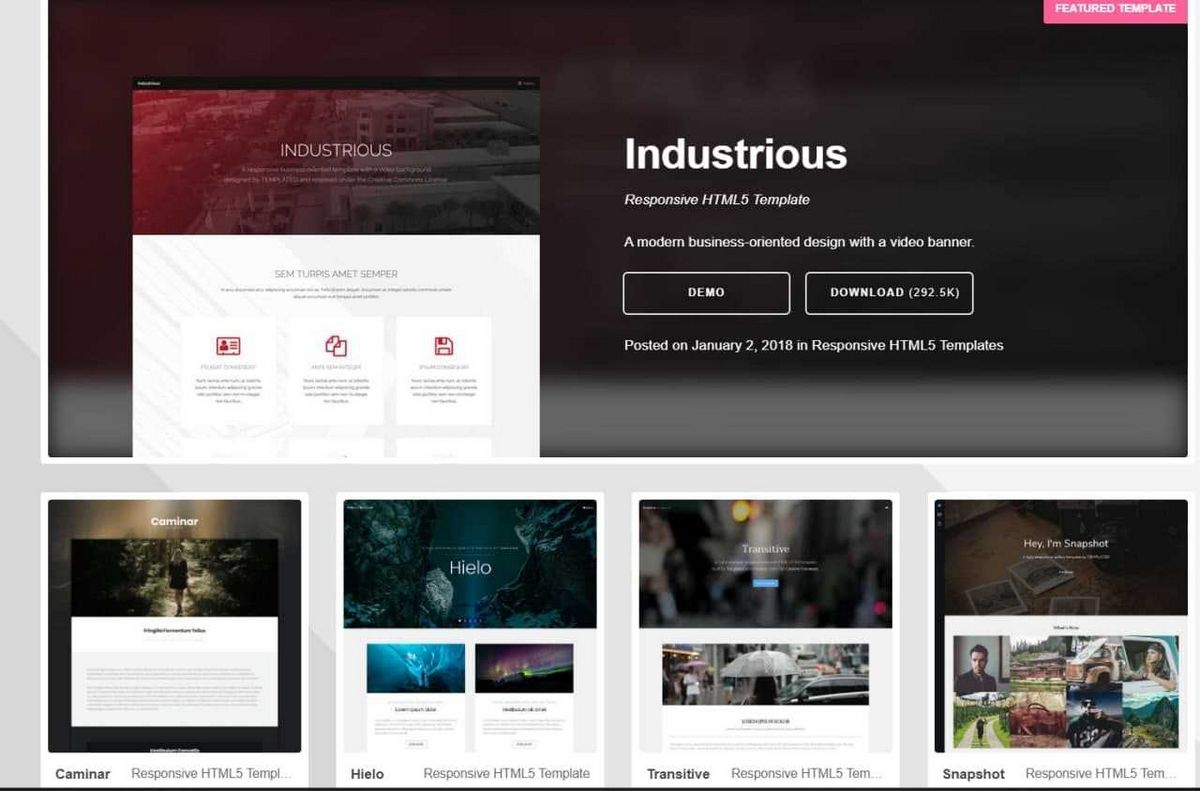 (templated, коллекция, бесплатных, шаблонов, html5) Templated — Коллекция 845 бесплатных шаблонов CSS и HTML5 для создания красивых и современных веб-страниц