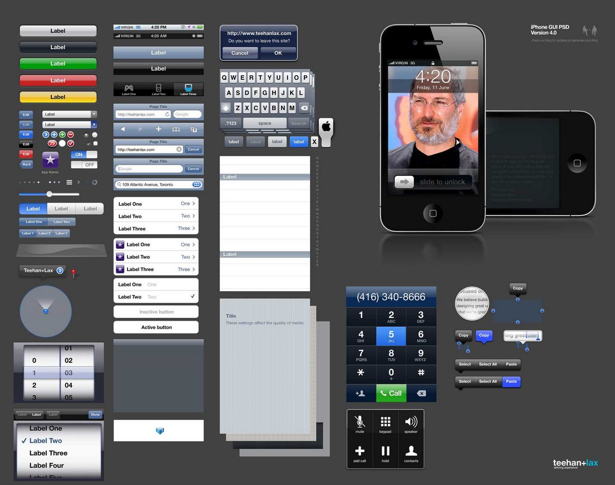 (teehan, интерфейс, ipad, формате, уникальная) Teehan+Lax — Интерфейс iPad в формате PSD — уникальная возможность создания и редактирования дизайна